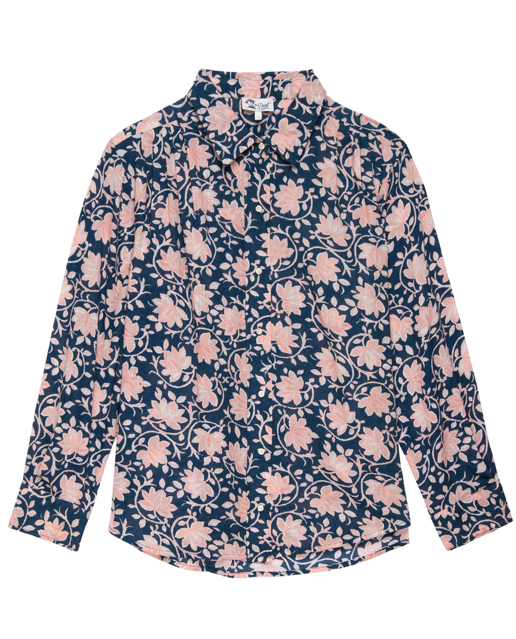 The Cove Shirt. -- Bay Oasis Floral COVER-UP SHIRTS THE GREAT. SP24 SWIM