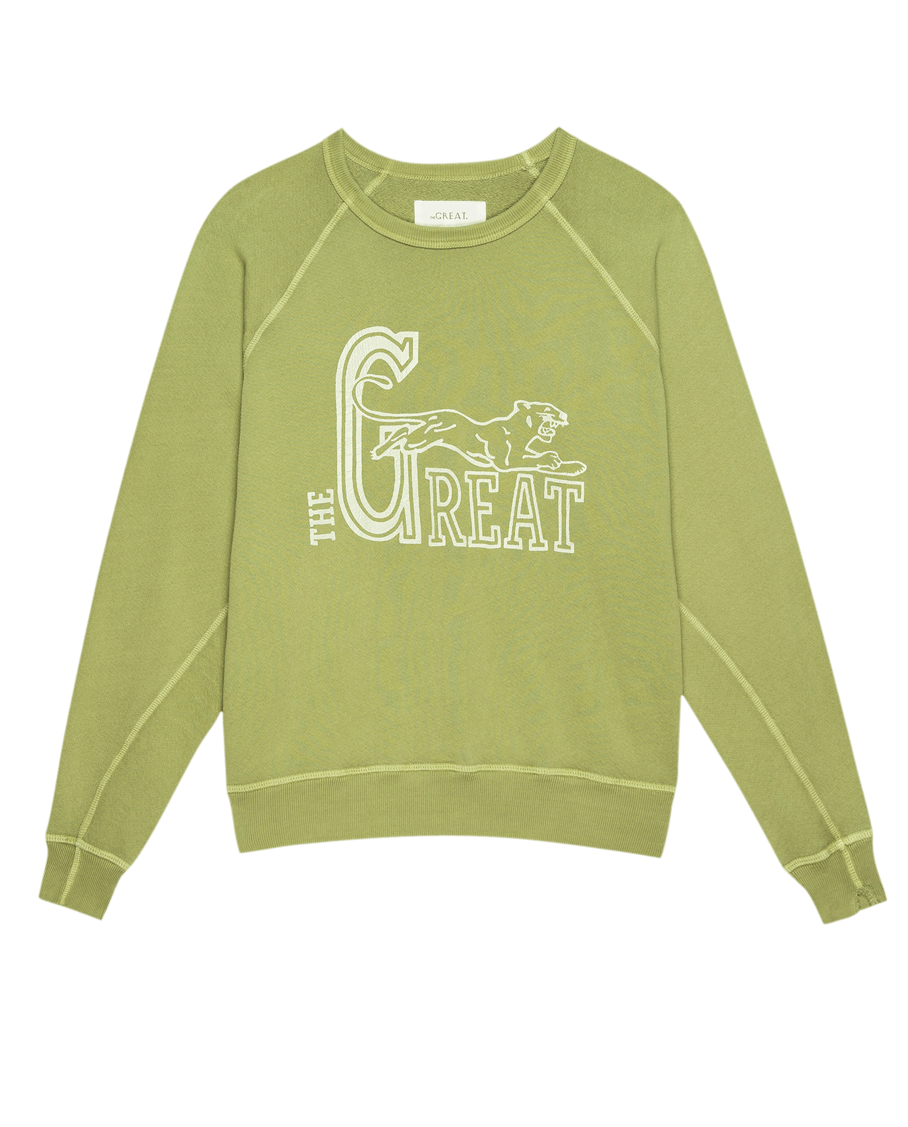 The College Sweatshirt. Graphic -- Grassland with Wild Panther Graphic SWEATSHIRTS THE GREAT. PF24