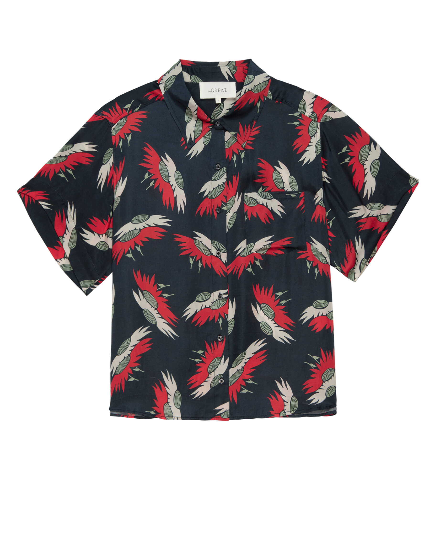 The County Top. -- Navy Birds Of Paradise Print