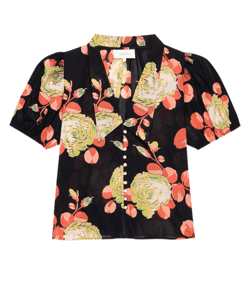 The Fairway Top. -- Cabbage Rose Print SHIRTS THE GREAT. PF24