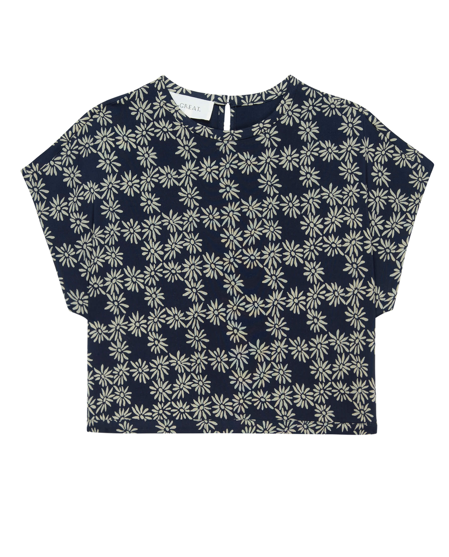 The Wander Top. -- Navy Scattered Daisy