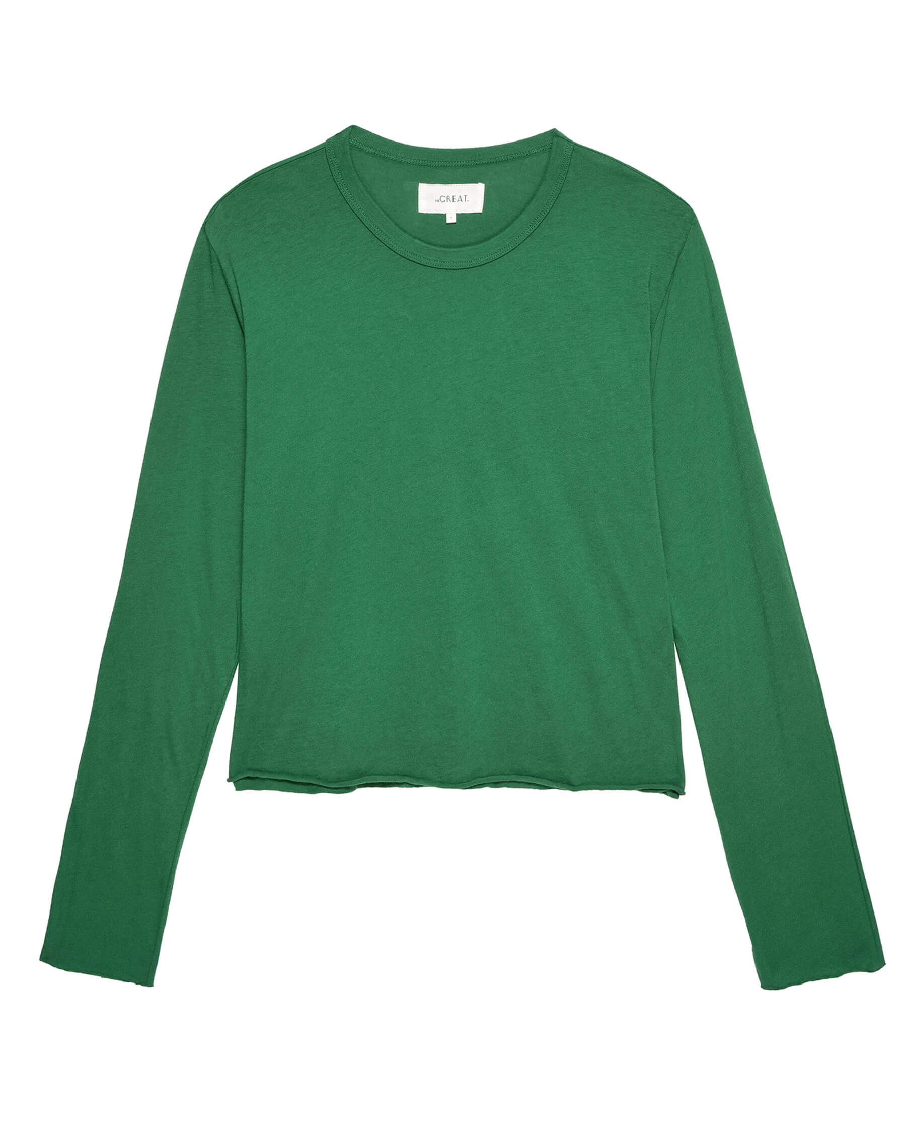 The Long Sleeve Crop Tee. Solid -- Holly Leaf TEES THE GREAT. HOL 23 KNITS