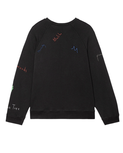 The Slouch Sweatshirt. Embroidered -- Almost Black with Golden State Embroidery