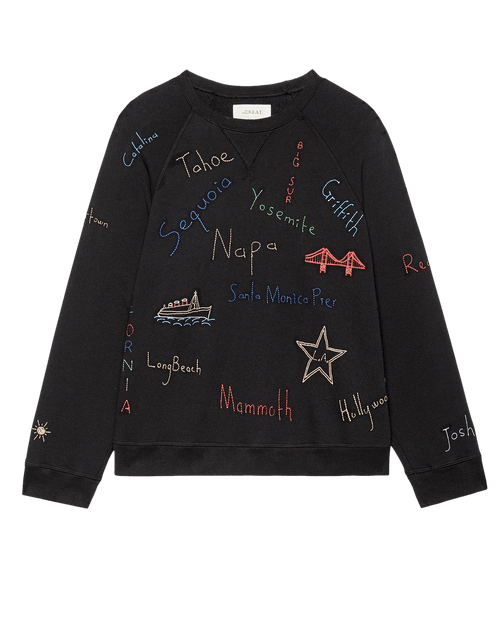 The Slouch Sweatshirt. Embroidered -- Almost Black with Golden State Embroidery