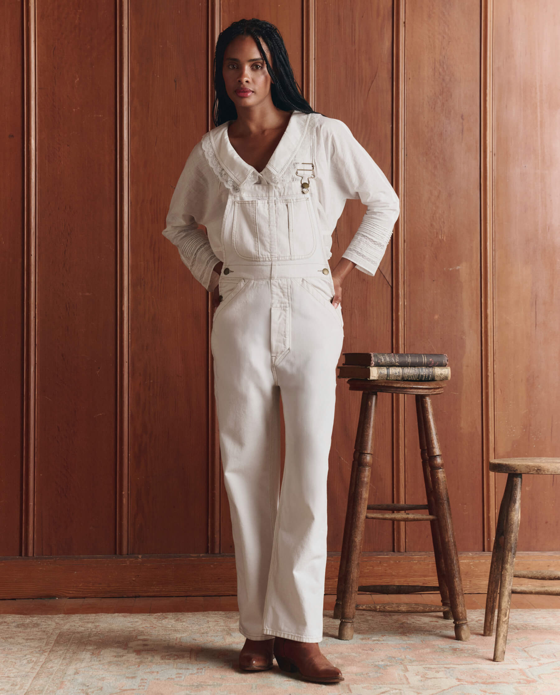 The Union Slim Overall. -- Washed White by THE GREAT.