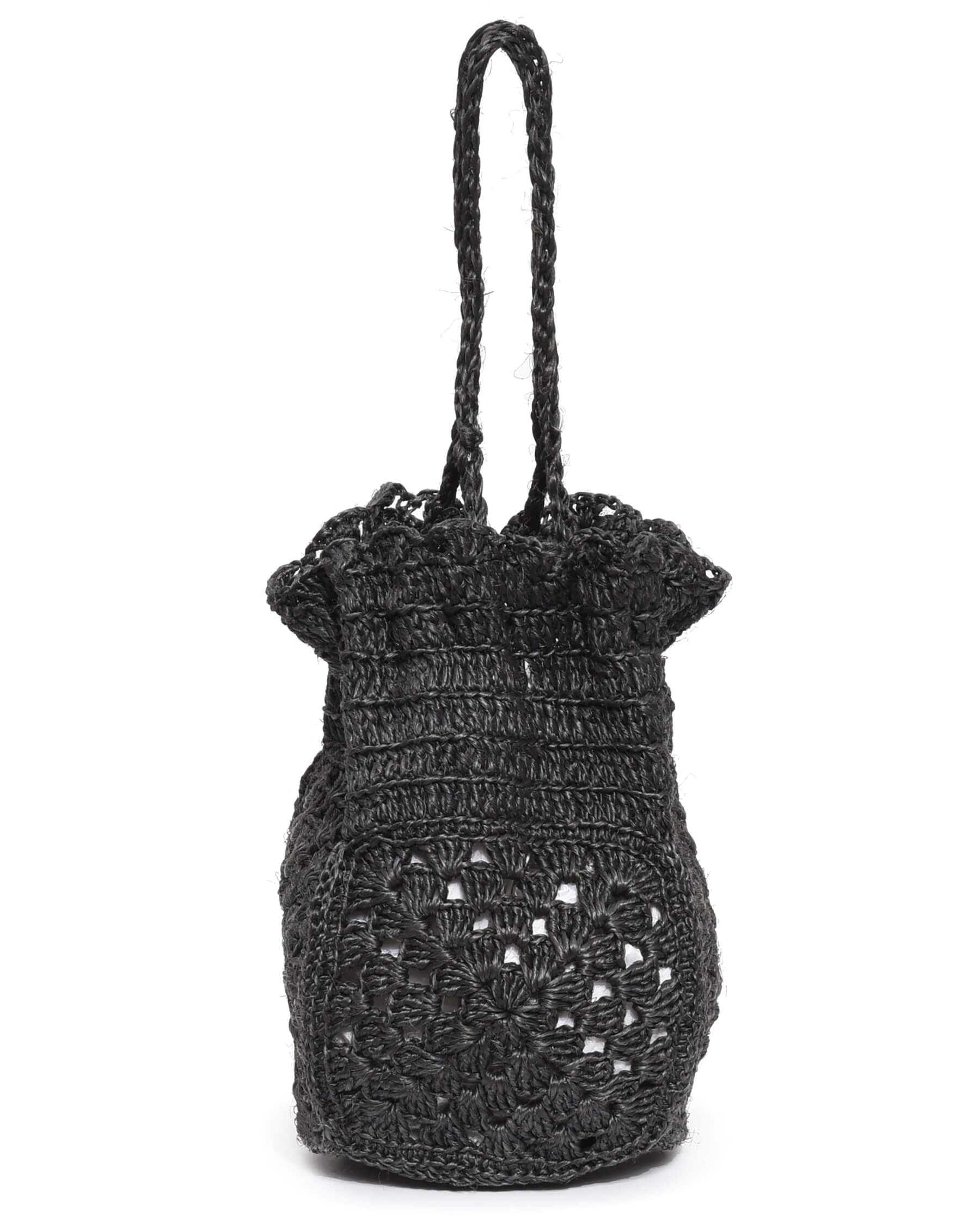 The Crochet Drawstring Bag. -- Black ACCESSORIES THE GREAT. SU23