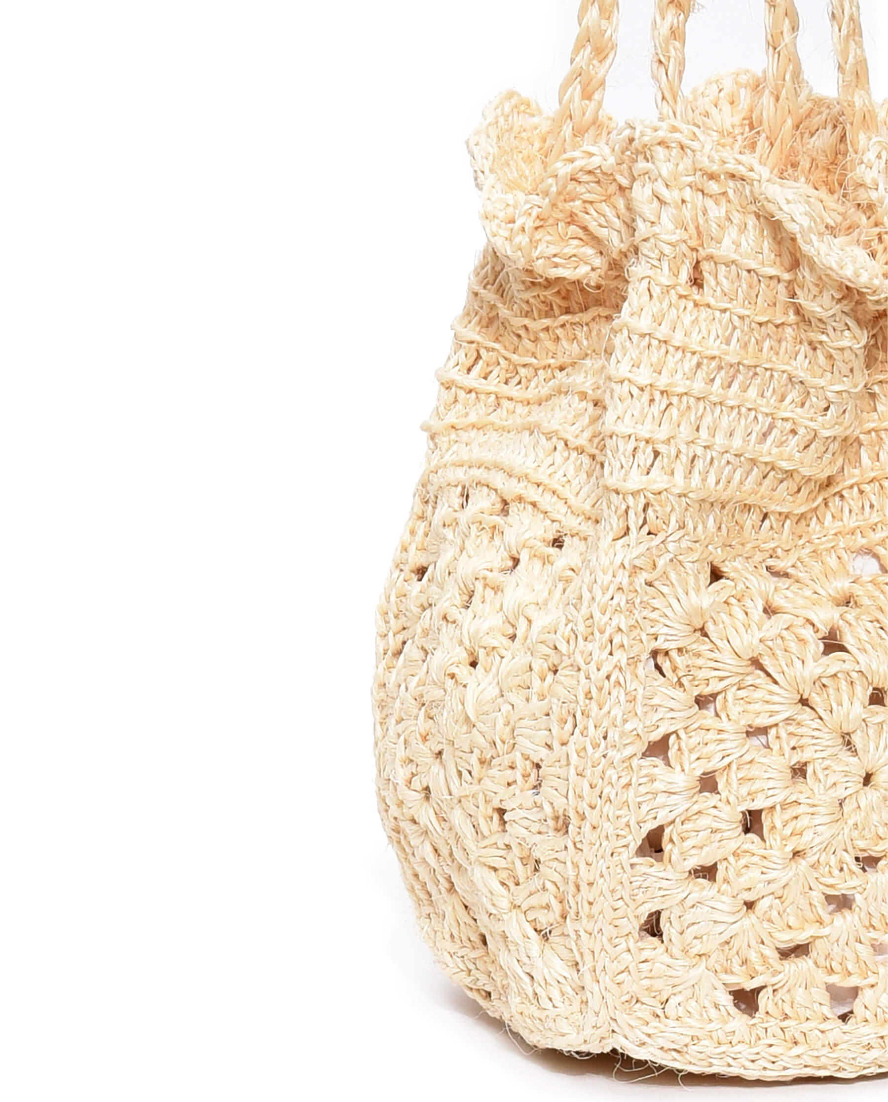 The Crochet Drawstring Bag. -- Natural ACCESSORIES THE GREAT. SU23