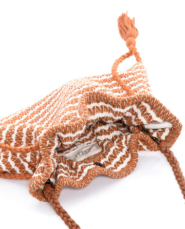 The Cinched Bag. -- Carmel and Cream ACCESSORIES THE GREAT. SU23