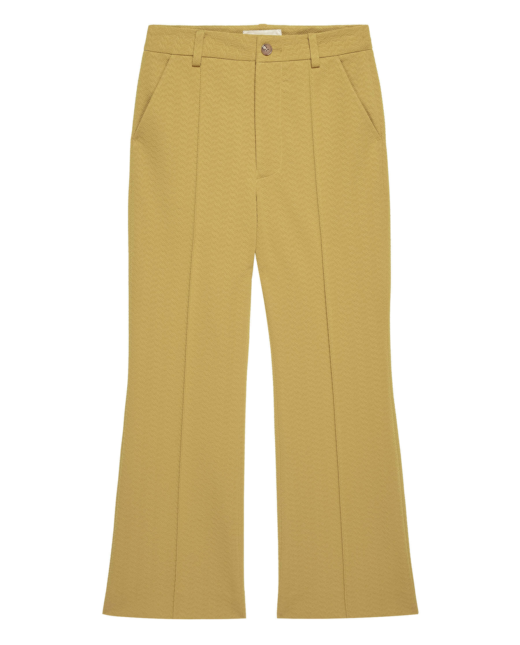 The Geo Jacquard Prim Trouser. -- Gold Leaf TWILL BOTTOM THE GREAT. HOL 23 D1 SALE
