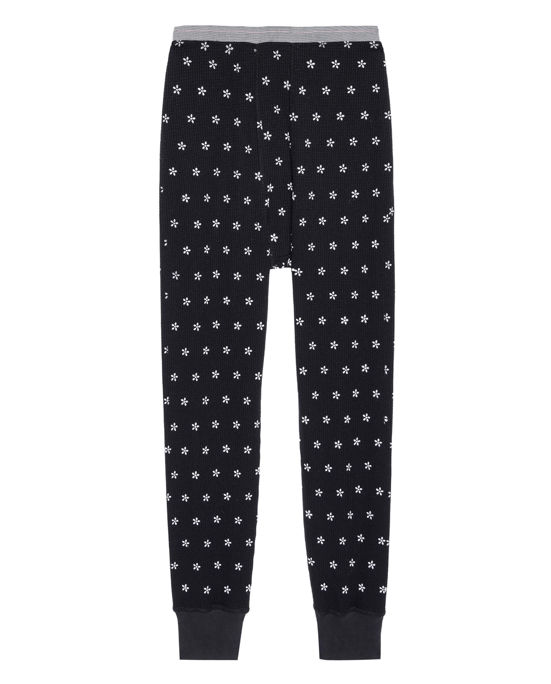 The Waffle Long John. -- Almost Black with Cream Snow Floral