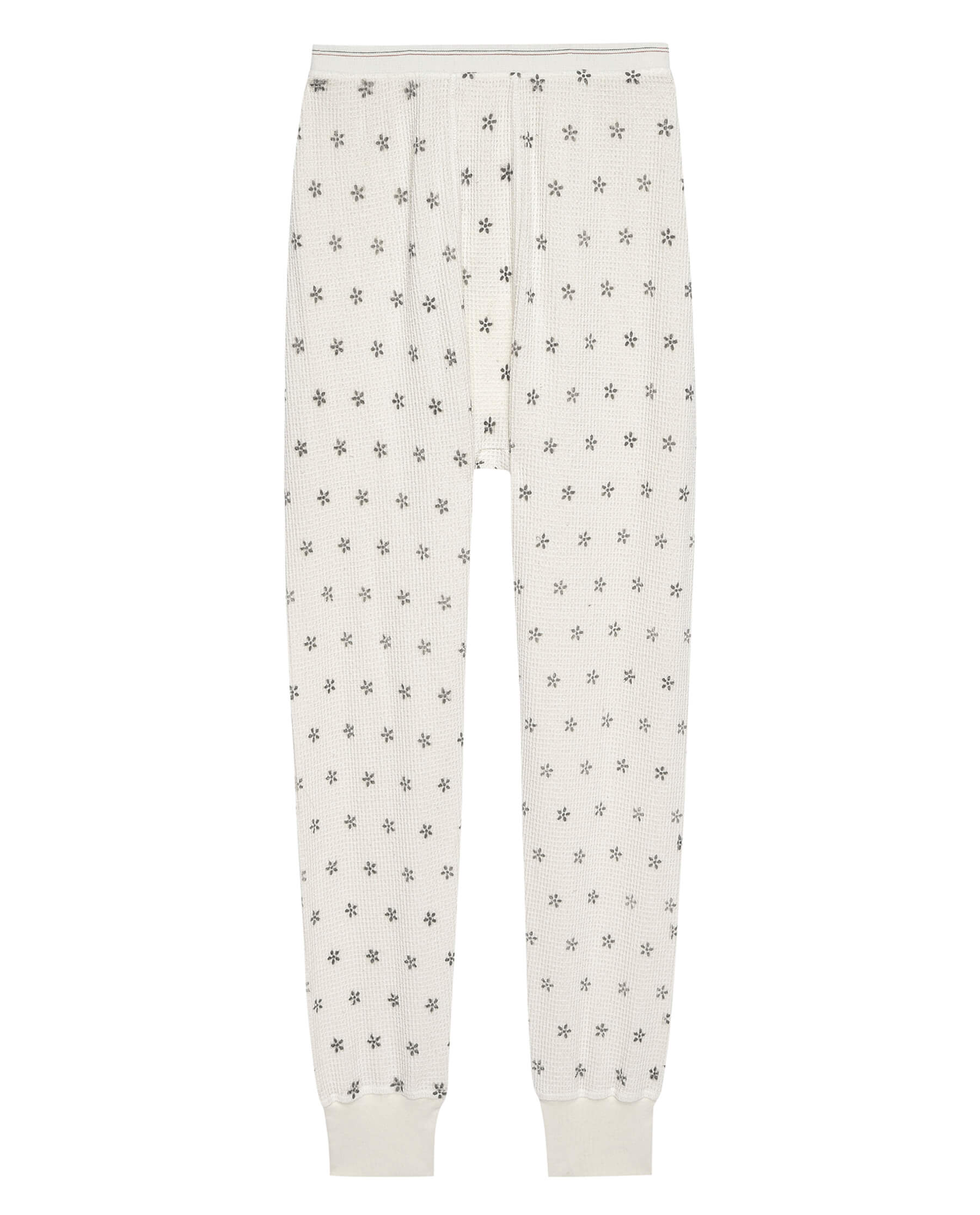 The Waffle Long John. -- Washed White with Black Snow Floral