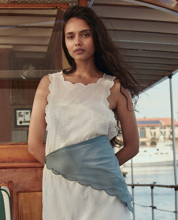 The Scalloped Eyelet Shift Dress. -- White The Scalloped Eyelet Shift Dress. -- White