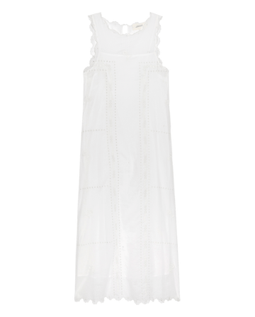 The Scalloped Eyelet Shift Dress. -- White  The Great.