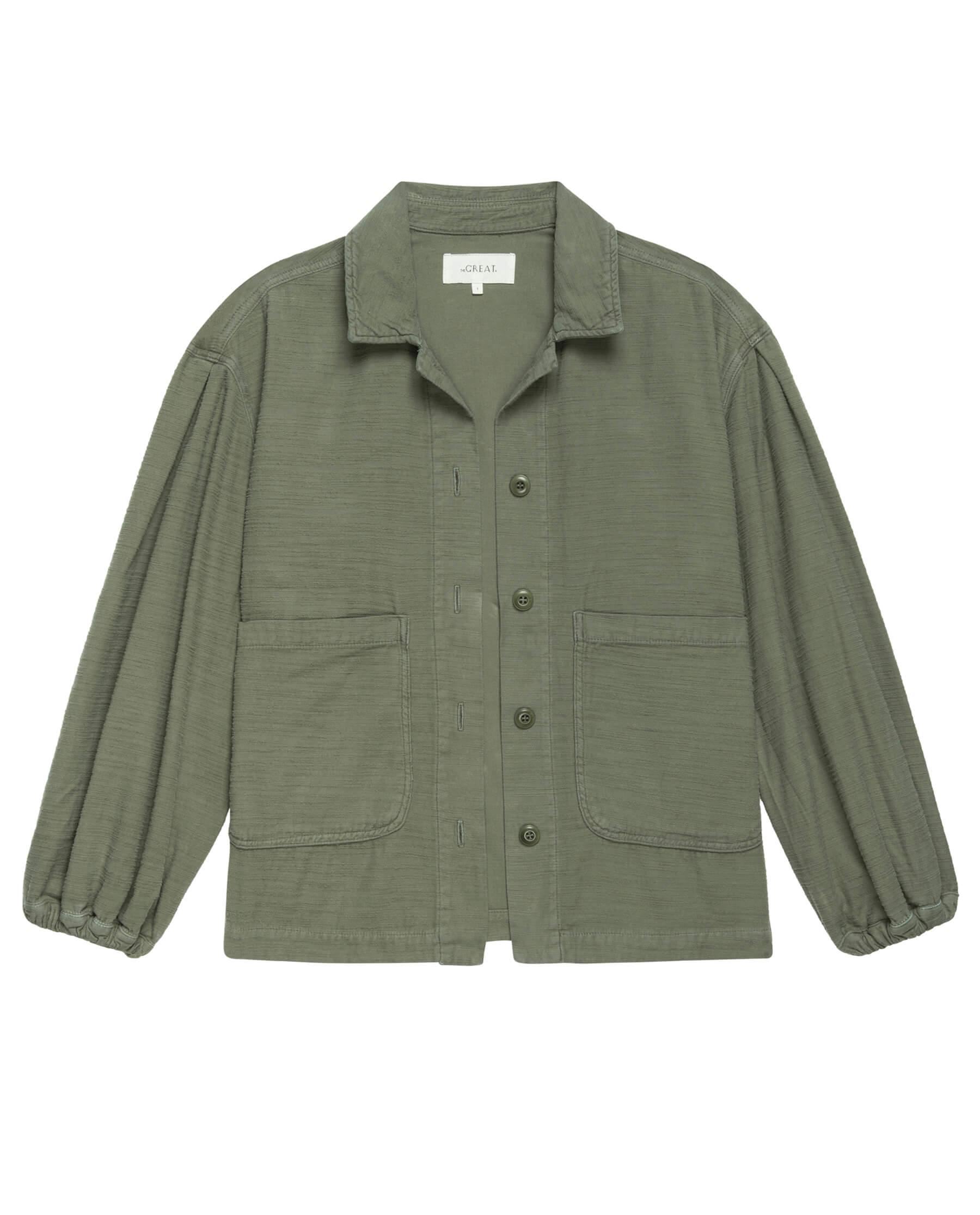 The Blouson Sleeve Chore Jacket. -- Army JACKET THE GREAT. SP24 D2