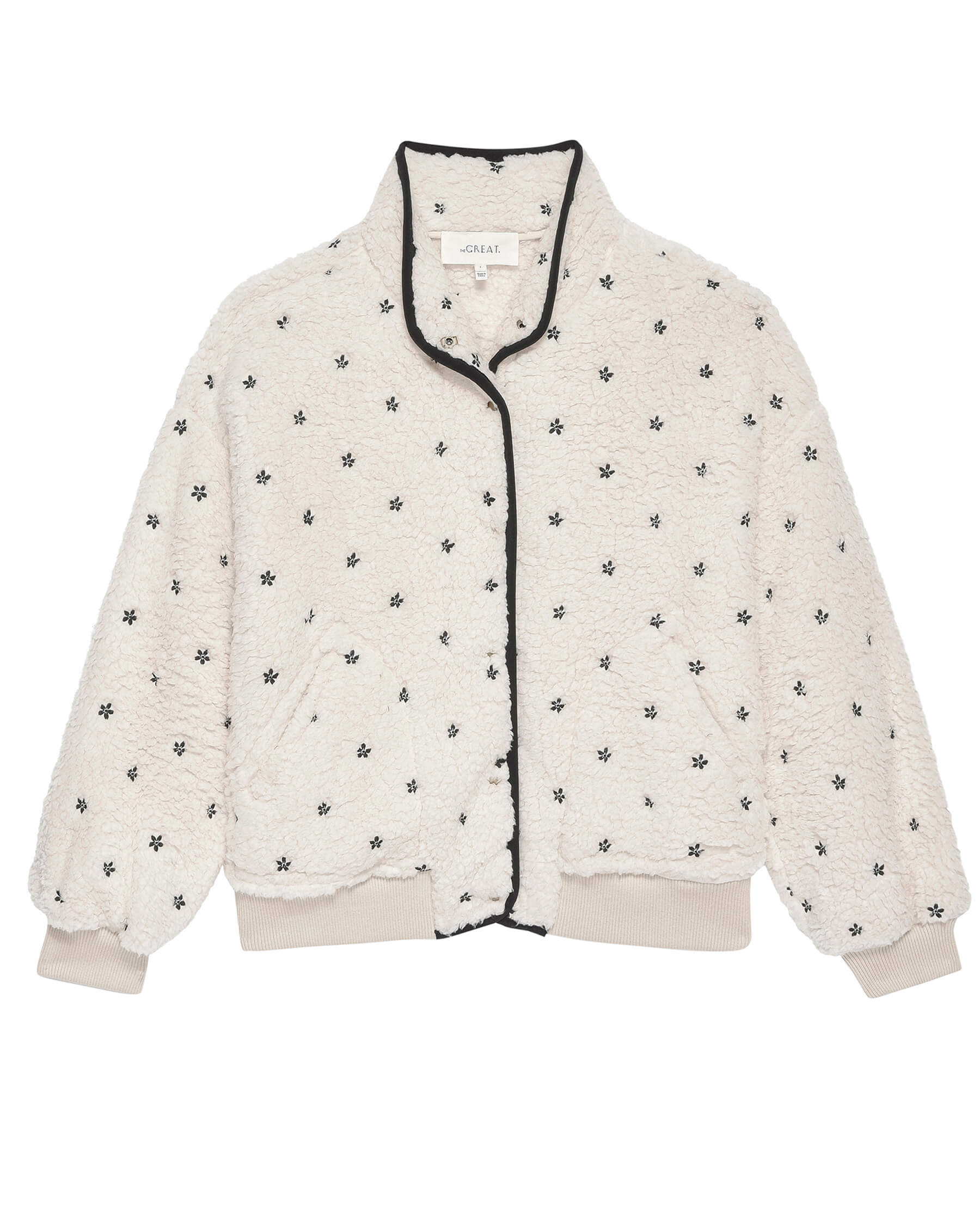 The Blackbird Jacket. -- Cream with Black Floral Embroidery