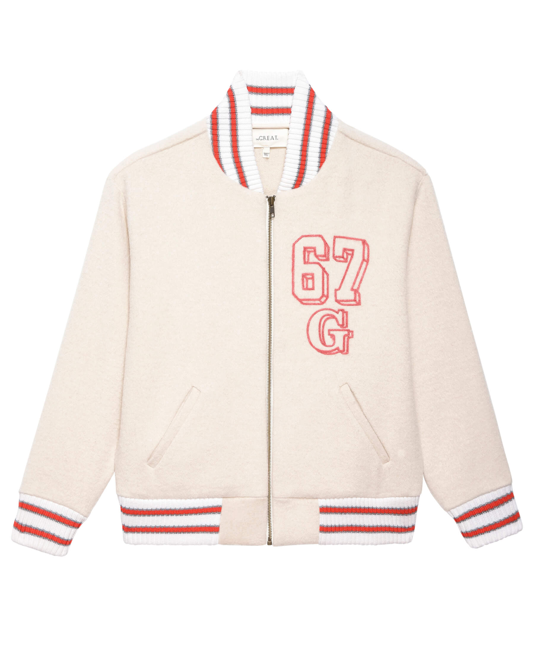 The Track Bomber. -- Cream JACKET THE GREAT. PS24 SALE