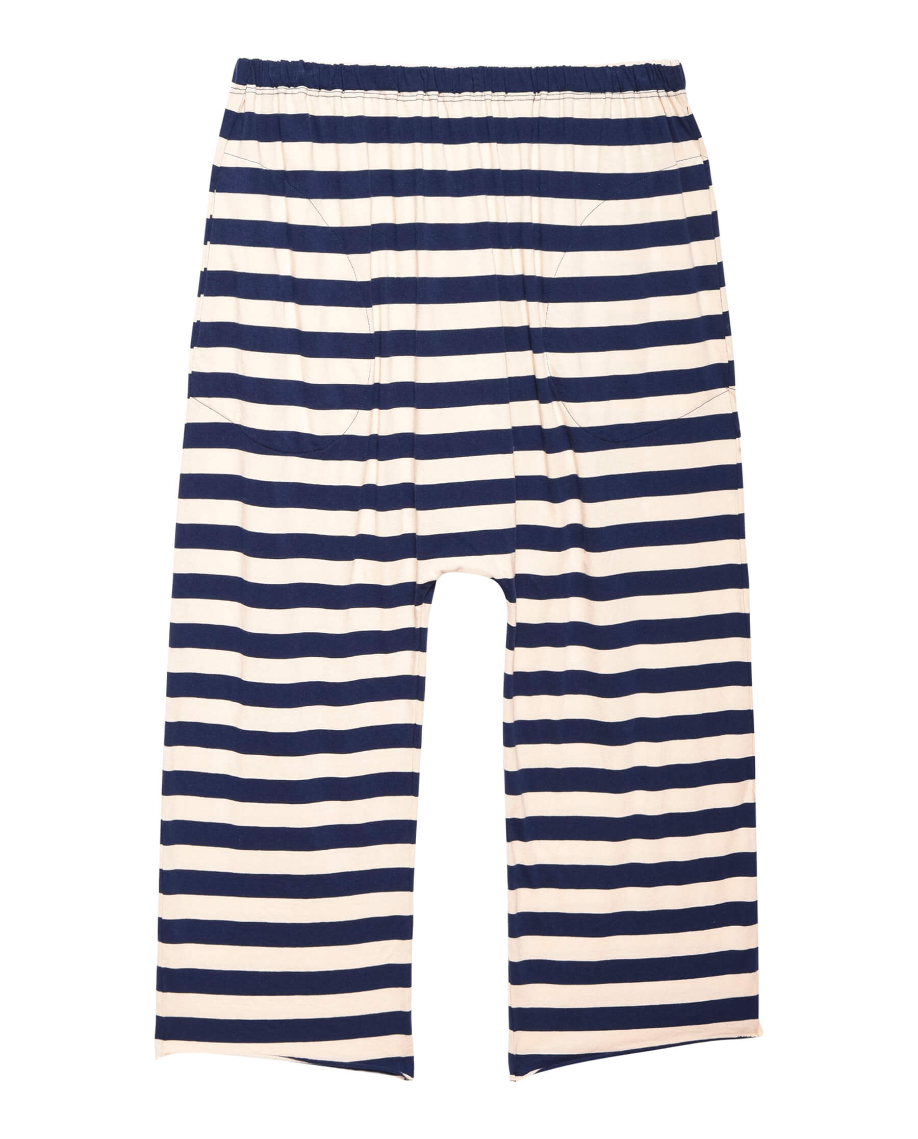 The Little Jersey Crop. Novelty -- Navy and Cream Scholar Stripe SWEATPANTS THE GREAT. PS24 LITTLE