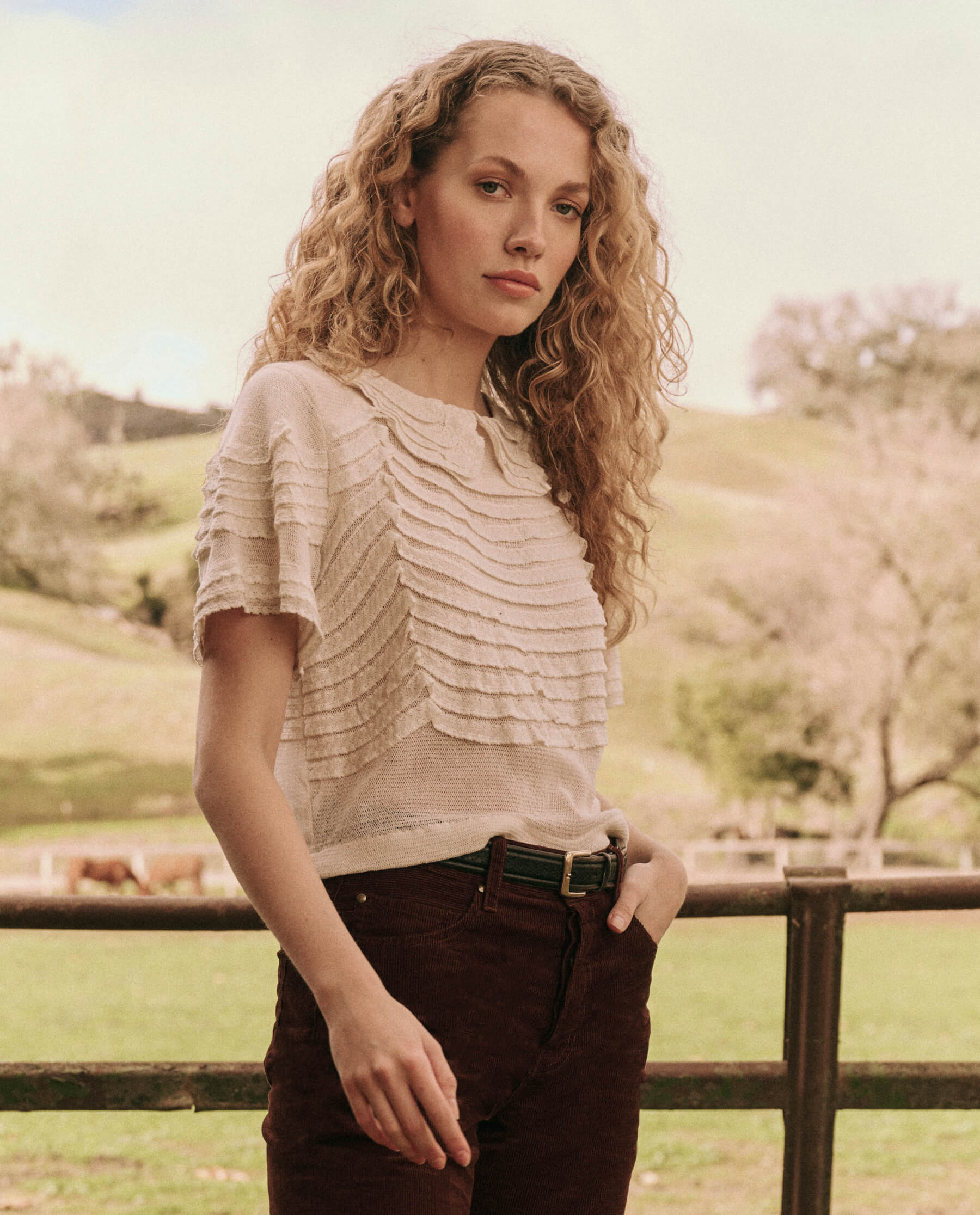 The Rosebud Top. -- Cream SHIRTS THE GREAT. FALL 24 D2