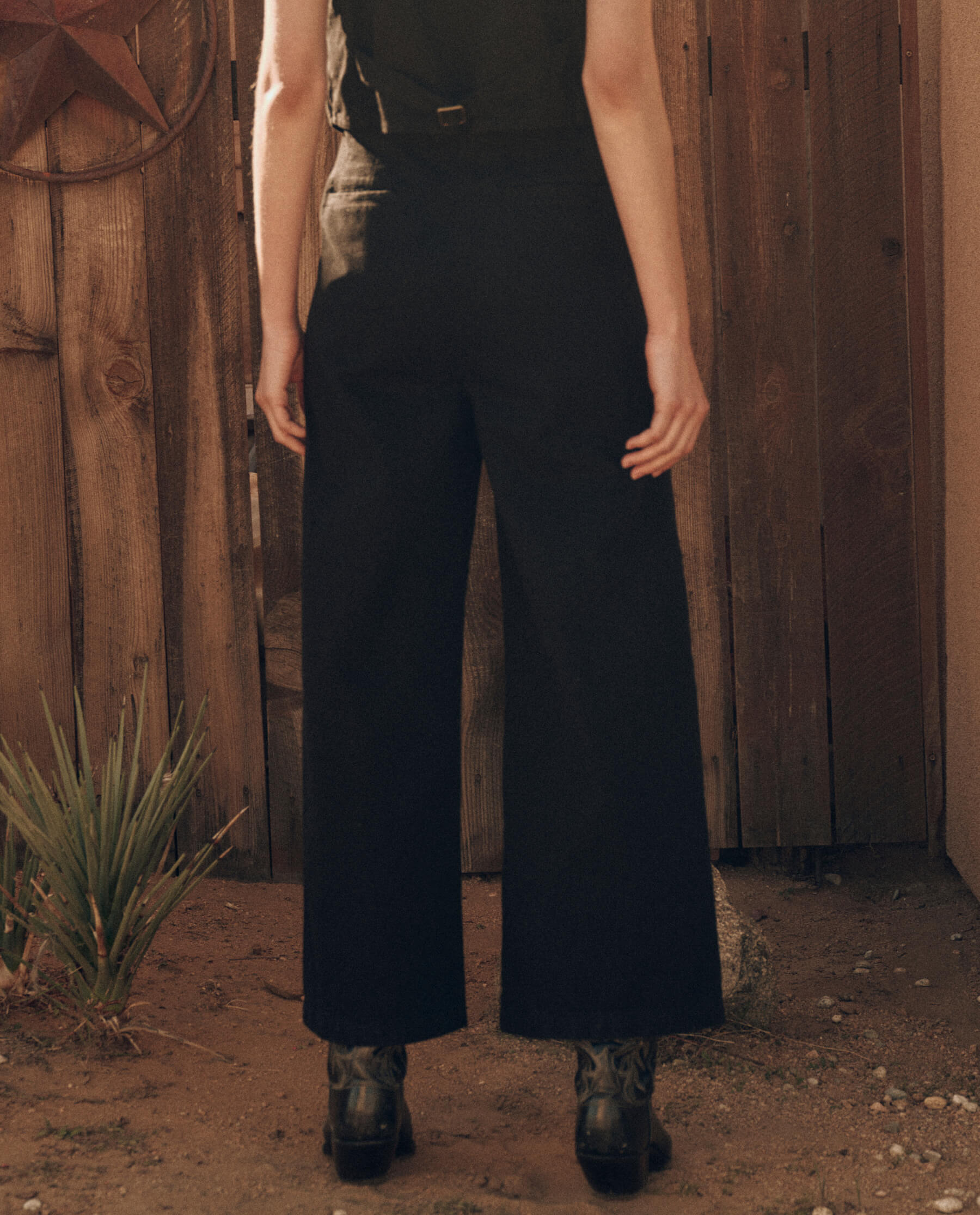 The Sculpted Trouser. -- Black DENIM BOTTOMS THE GREAT. PF24