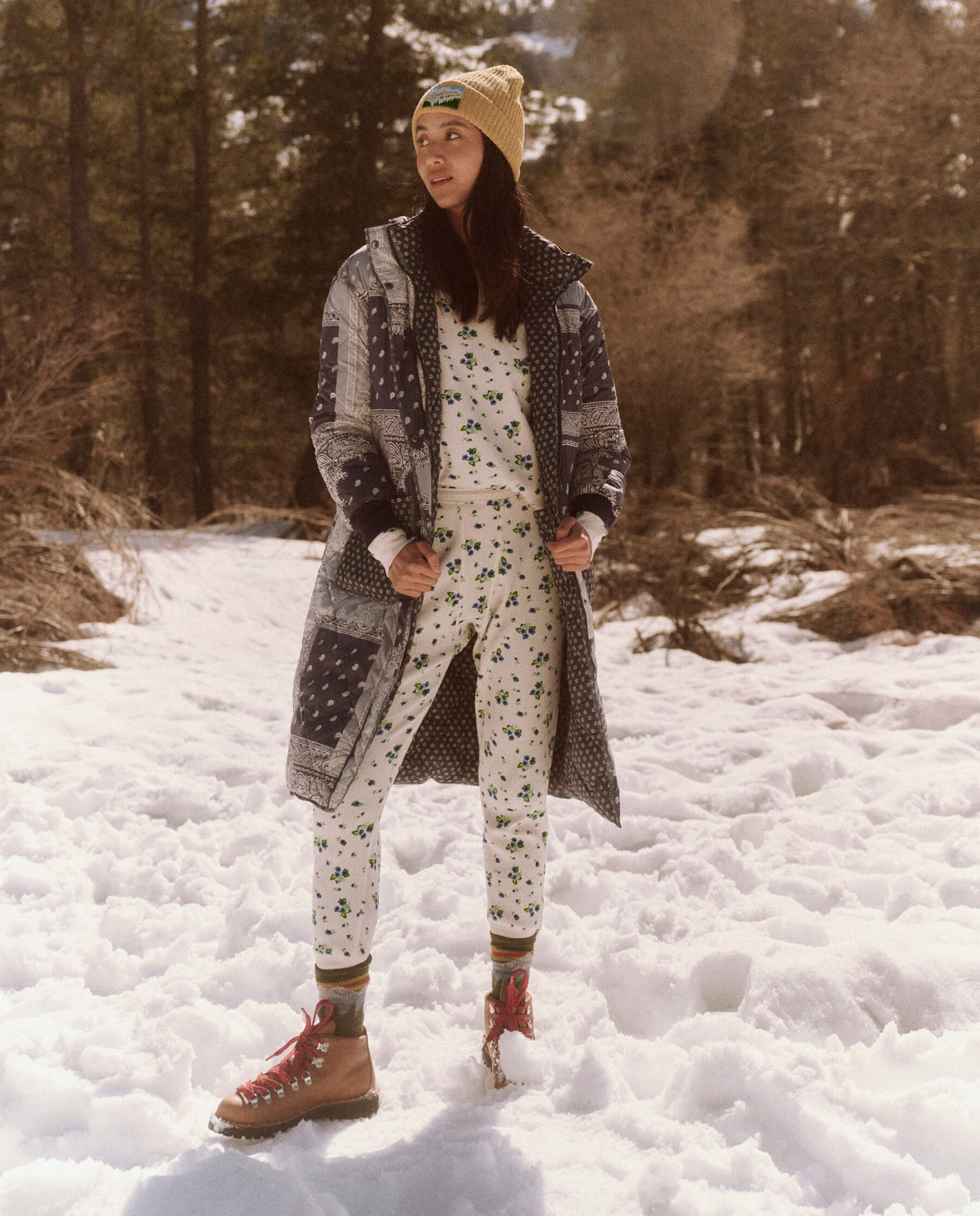 The Reversible Down Storm Puffer. -- Patchwork Bandana and Dewdrop Floral