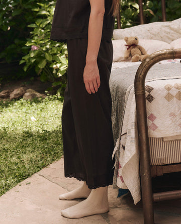 The Eyelet Easy Sleep Pant. -- Black