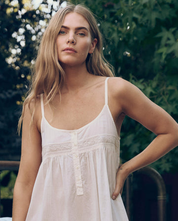 The Eyelet Ruffle Tank Night Dress. -- True White The Great. The Eyelet Ruffle Tank Night Dress. -- True White The Great.
