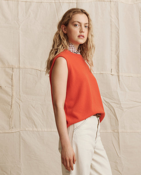 The Cashmere Pullover Vest. -- Hot Orange – The Great.