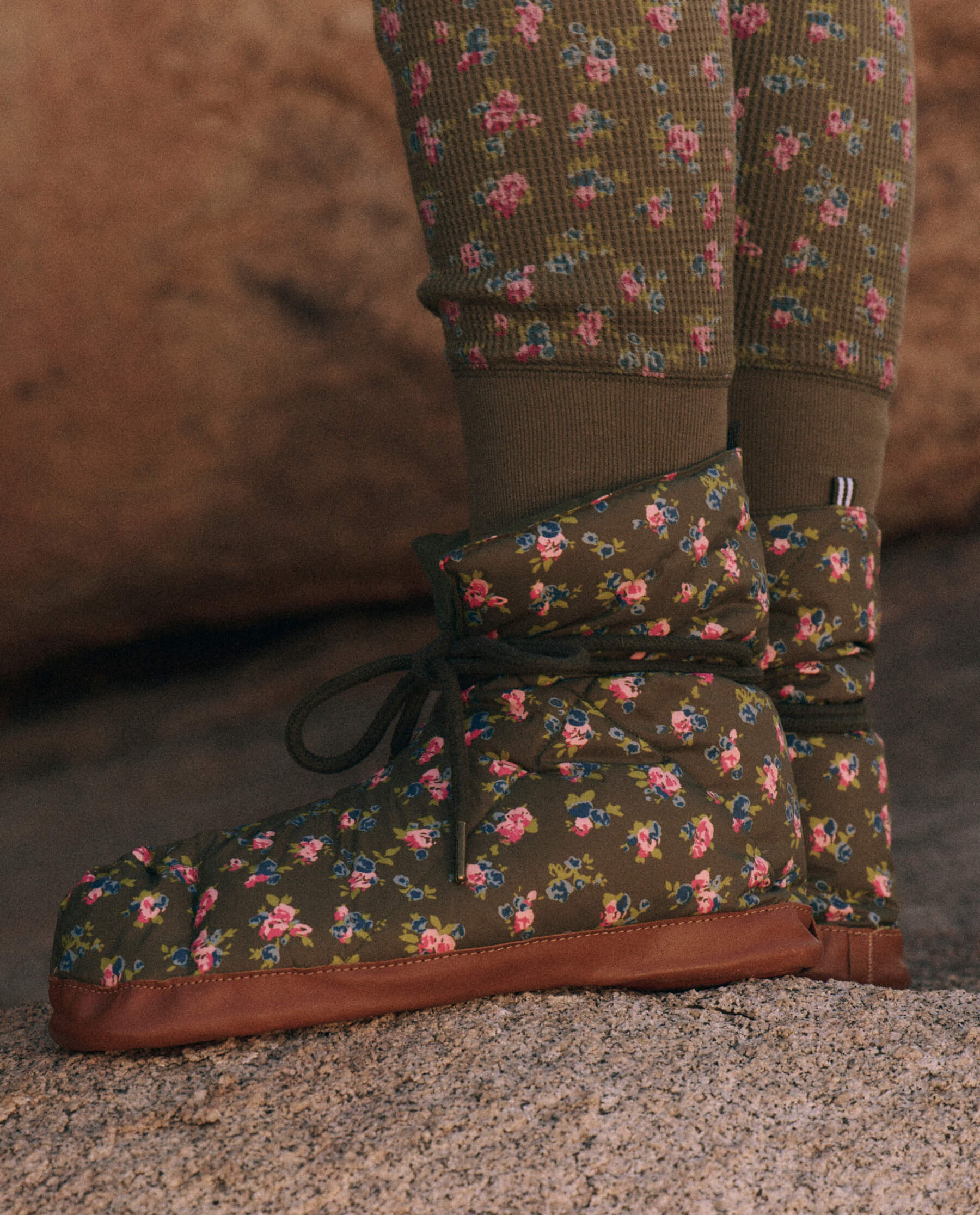 The Down Quilted Puffer Slipper. -- Cypress Basin Floral