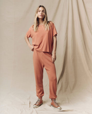 The Crop Tee. Solid -- Sun Dried Orange TEES THE GREAT. SU24 KNITS