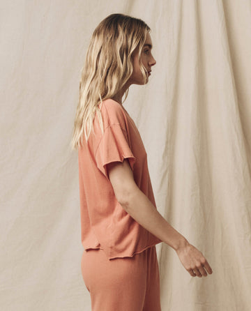 The Crop Tee. Solid -- Sun Dried Orange TEES THE GREAT. SU24 KNITS