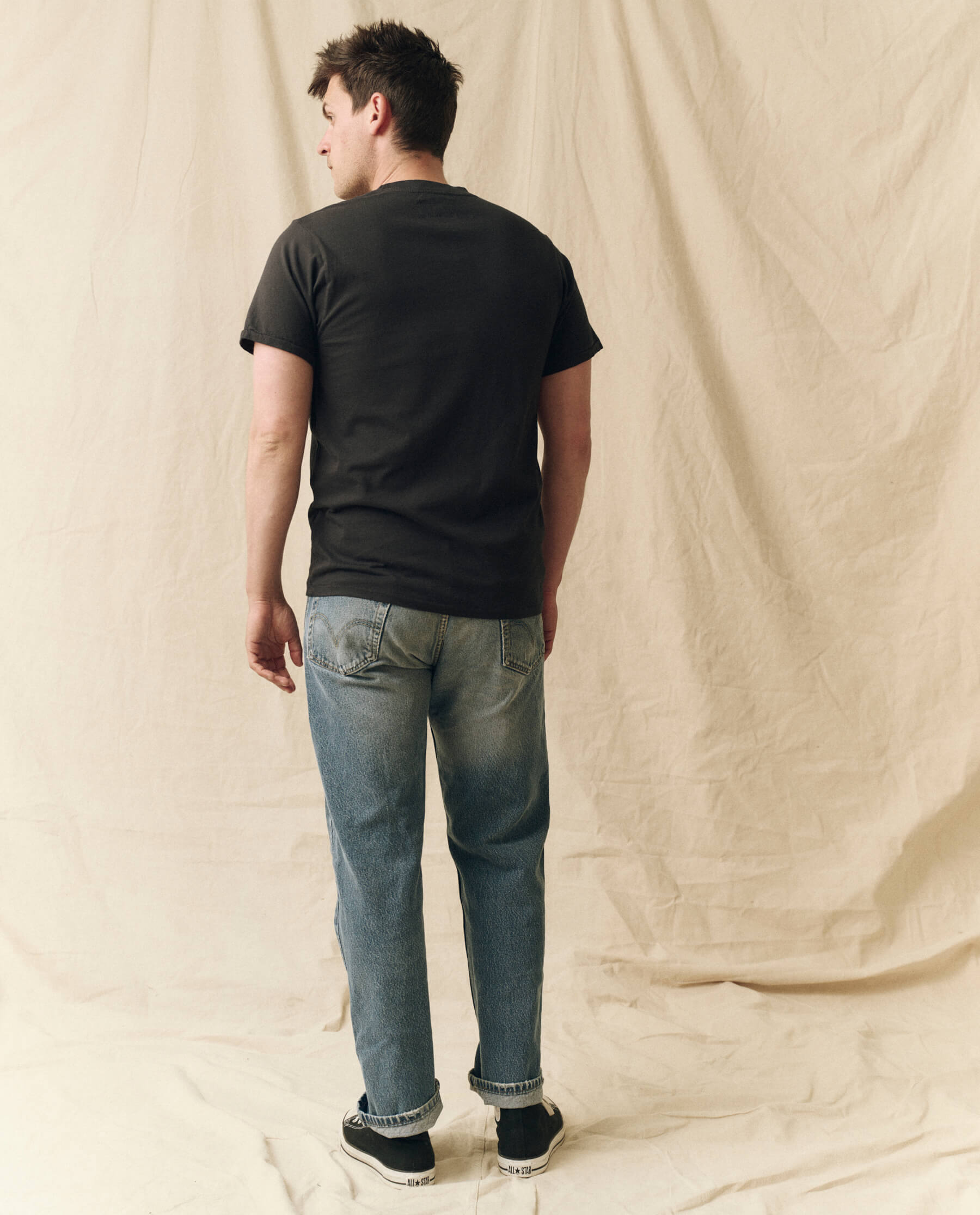 The Men's Pure Knits Slim Tee. Solid -- Almost Black