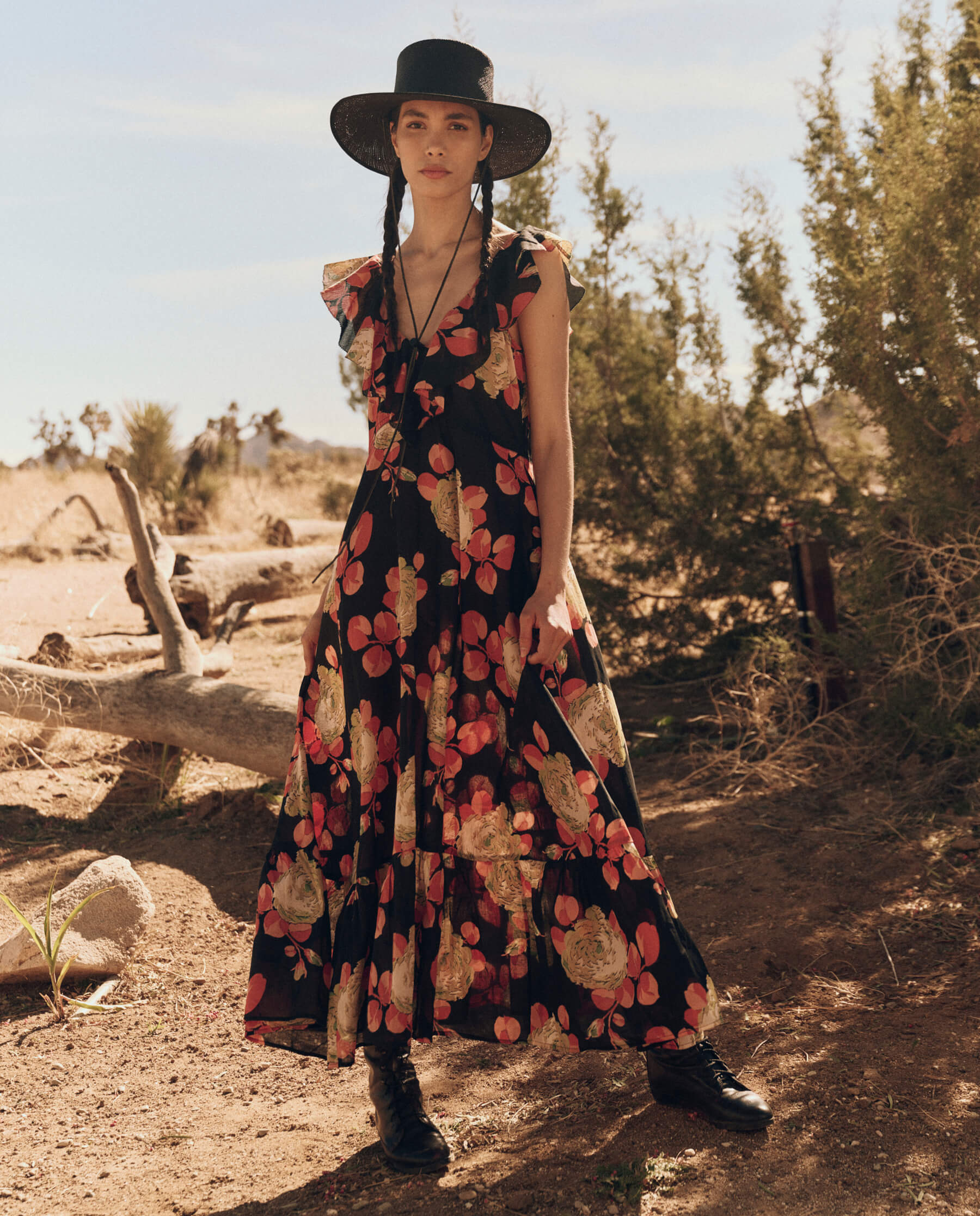 The Geranium Dress. -- Cabbage Rose Print DRESSES THE GREAT. PF24