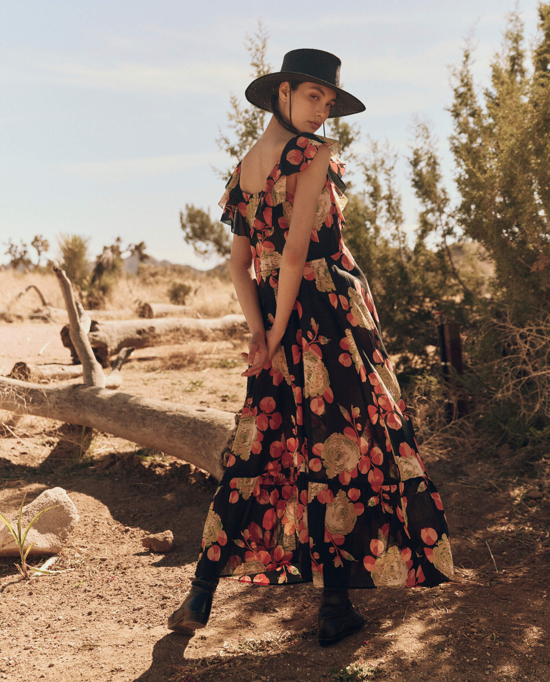 The Geranium Dress. -- Cabbage Rose Print DRESSES THE GREAT. PF24