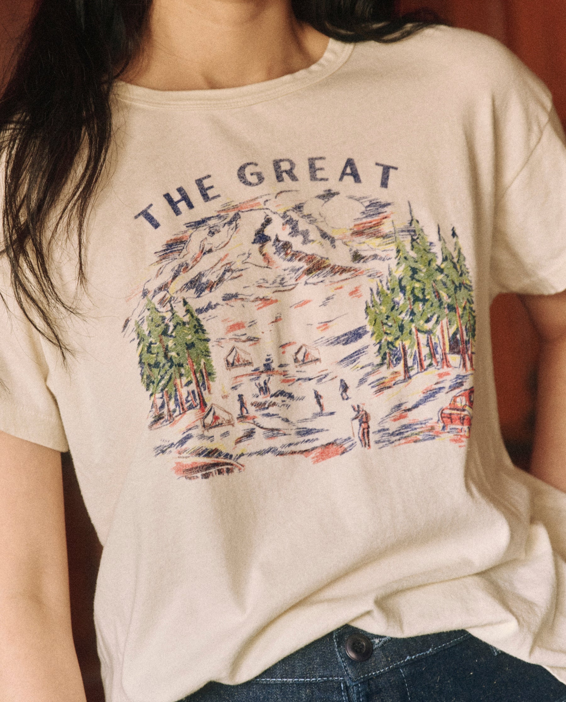 The Boxy Crew. Graphic -- Washed White with Woodsy Trail Graphic
