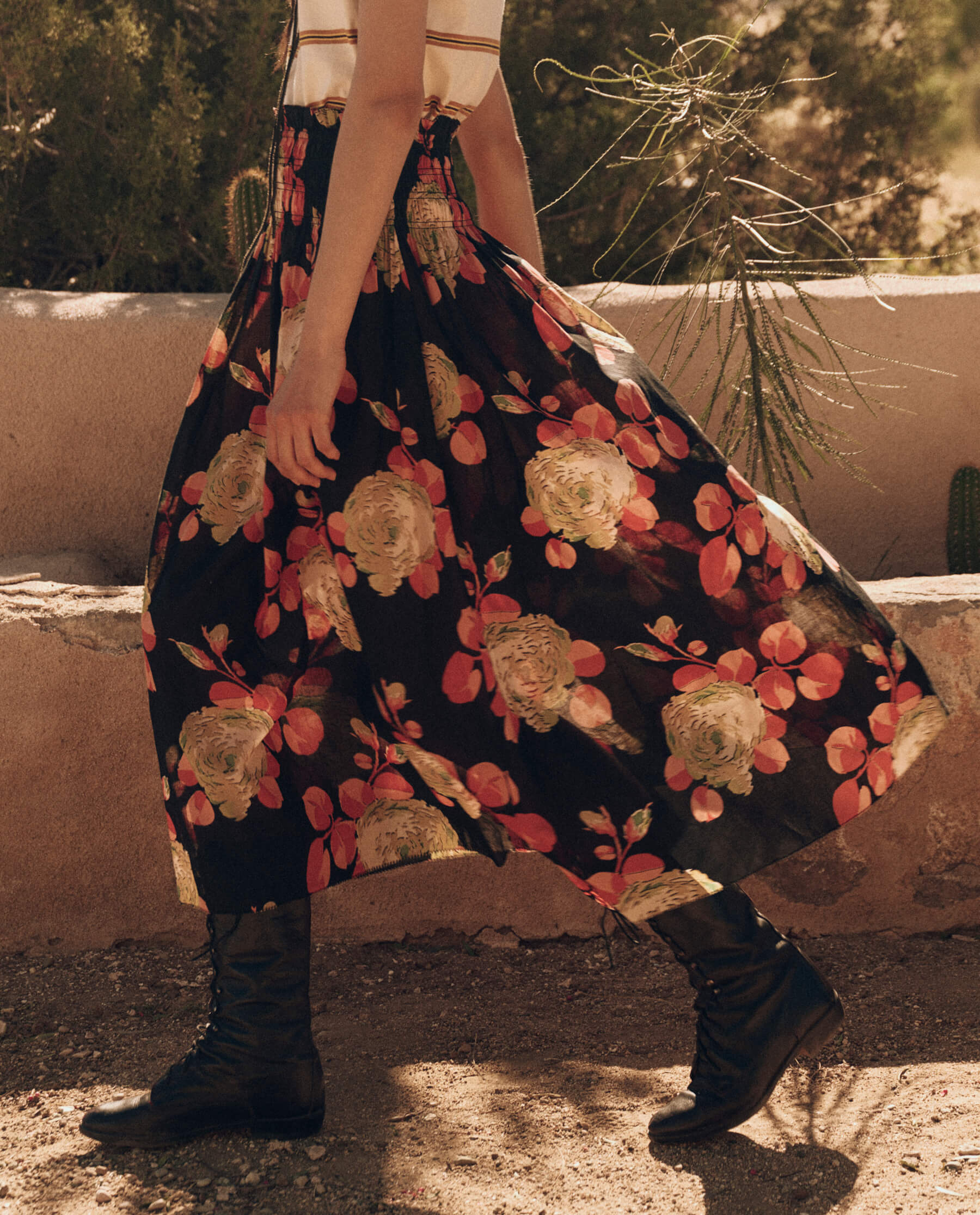 The Canary Skirt. -- Cabbage Rose Print SKIRTS THE GREAT. PF24