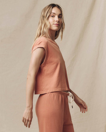 The Square Tee. Solid -- Sun Dried Orange TEES THE GREAT. SU24 KNITS
