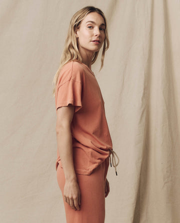 The Boxy Crew. Solid -- Sun Dried Orange TEES THE GREAT. SU24 KNITS