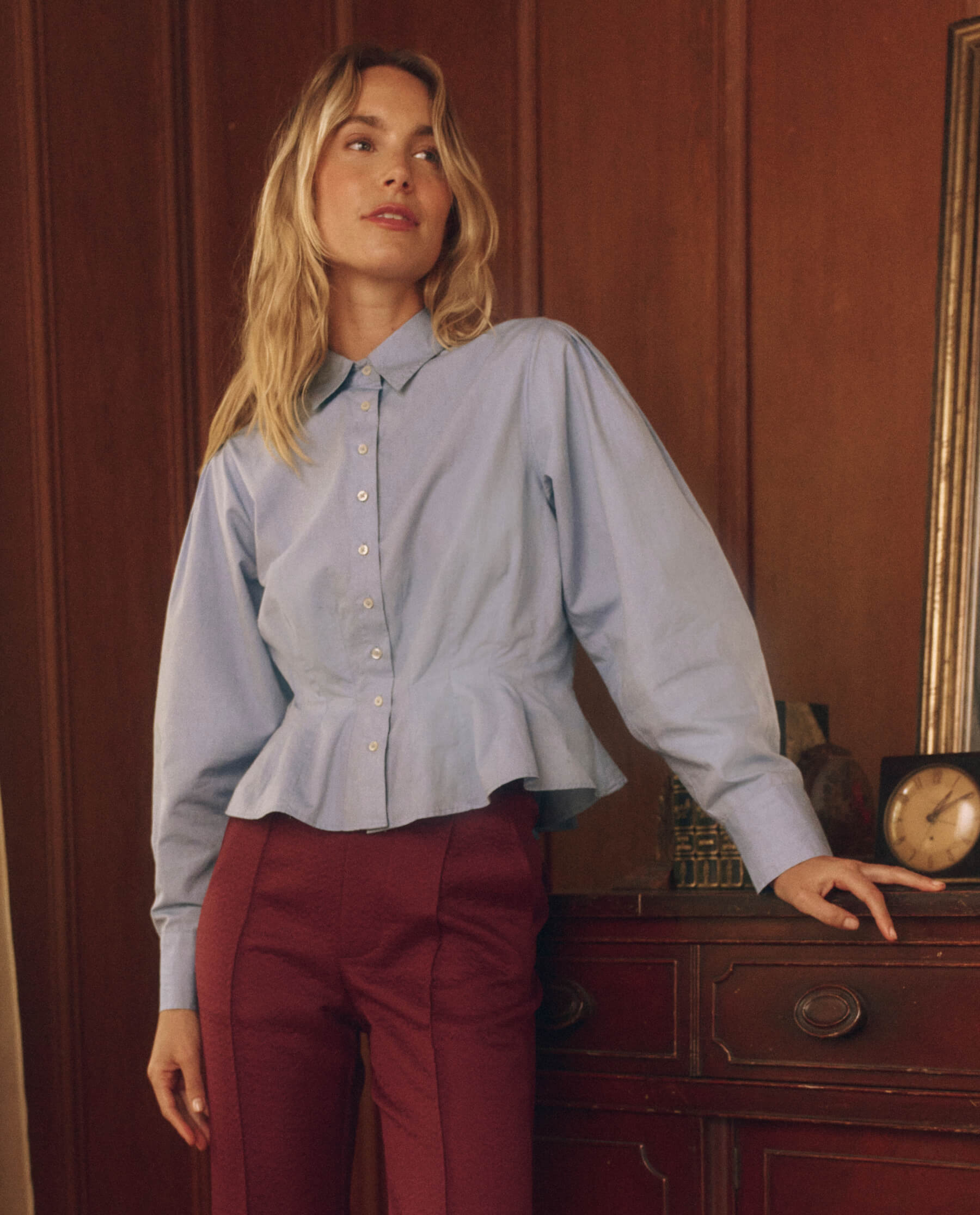 The Honor Top. -- Blue Oxford SHIRTS THE GREAT. HOL 23 D1 SALE