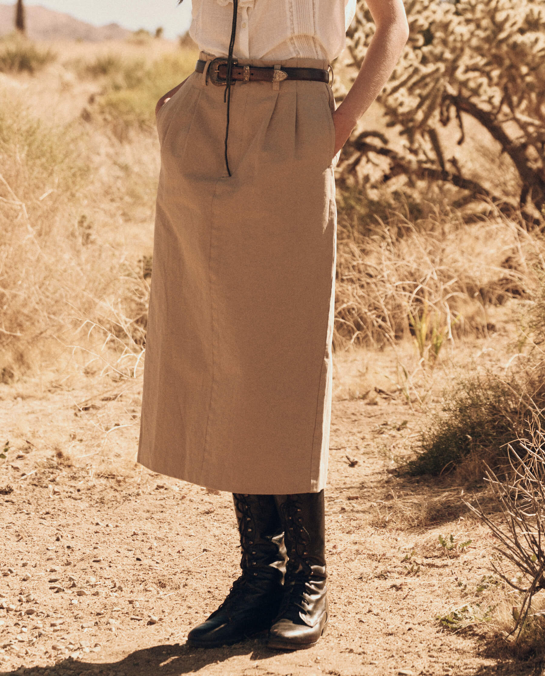 The Pleated Column Skirt. -- Desert Fatigue SKIRTS THE GREAT. PF24