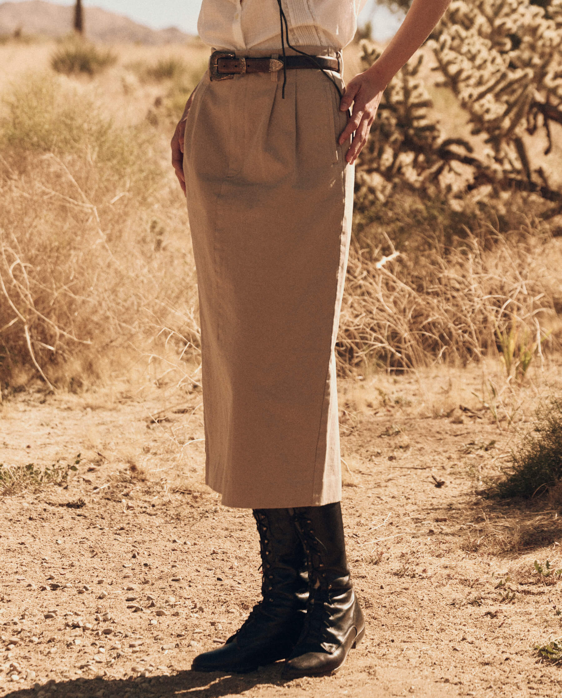 The Pleated Column Skirt. -- Desert Fatigue SKIRTS THE GREAT. PF24