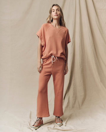 The Wedge Sweatshirt. Solid -- Sun Dried Orange SWEATSHIRTS THE GREAT. SU24 KNITS