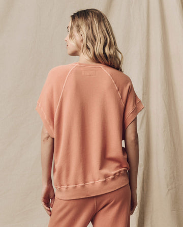 The Wedge Sweatshirt. Solid -- Sun Dried Orange SWEATSHIRTS THE GREAT. SU24 KNITS