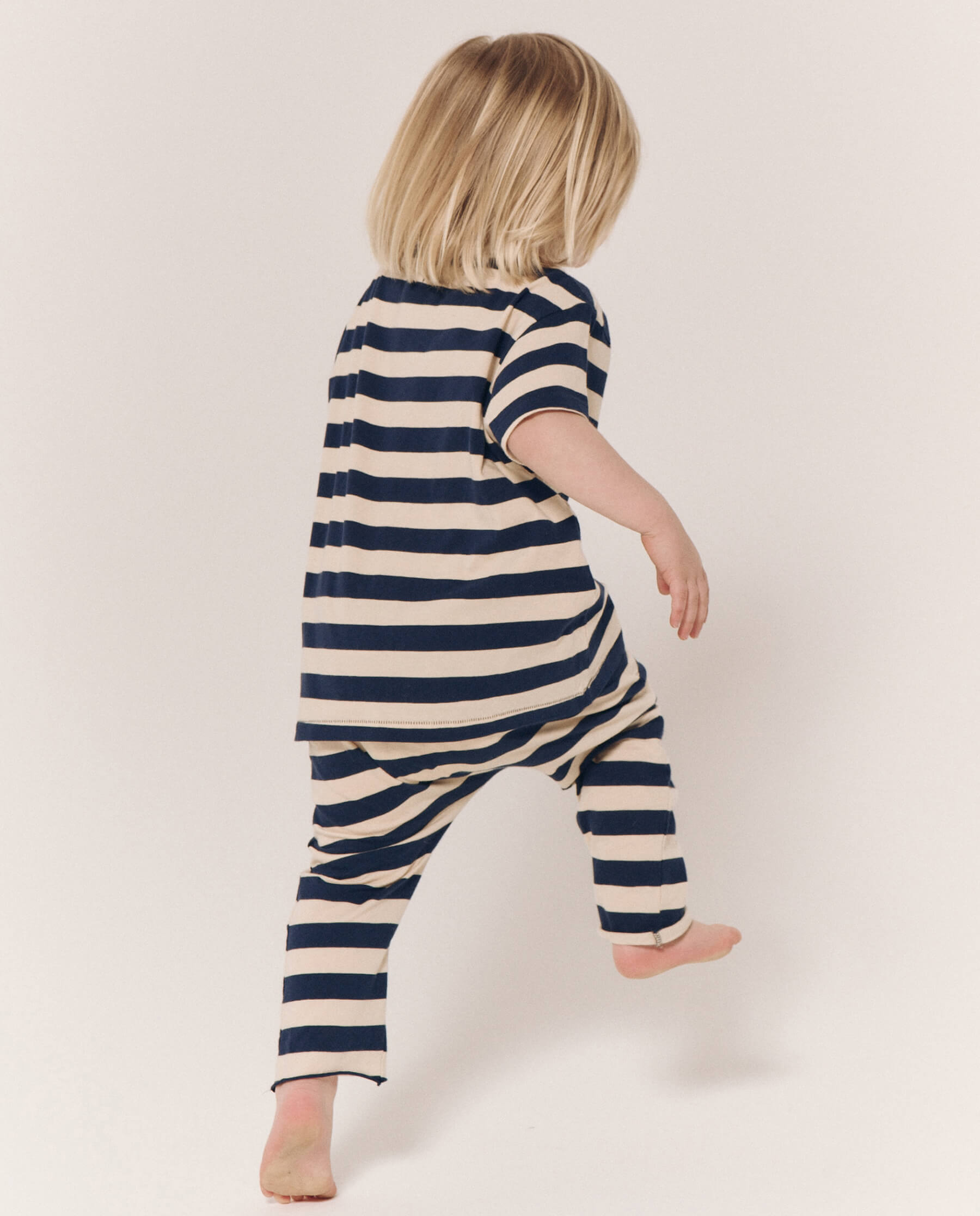 The Little Boxy Crew. Novelty -- Navy and Cream Scholar Stripe TEES THE GREAT. PS24 LITTLE