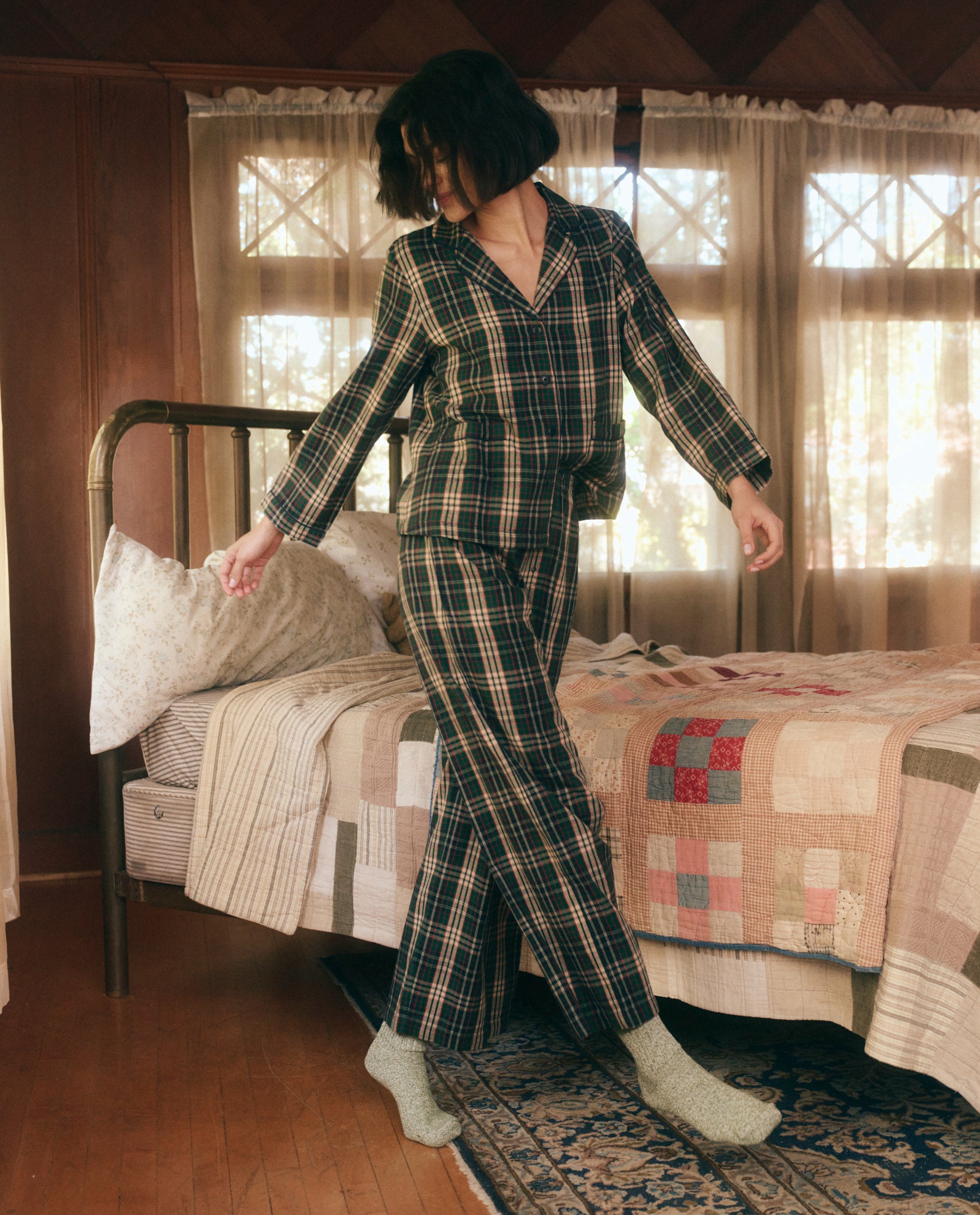 The Long Pajama Pant. -- Pine Needle Plaid