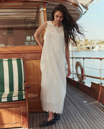The Scalloped Eyelet Shift Dress. -- White The Scalloped Eyelet Shift Dress. -- White