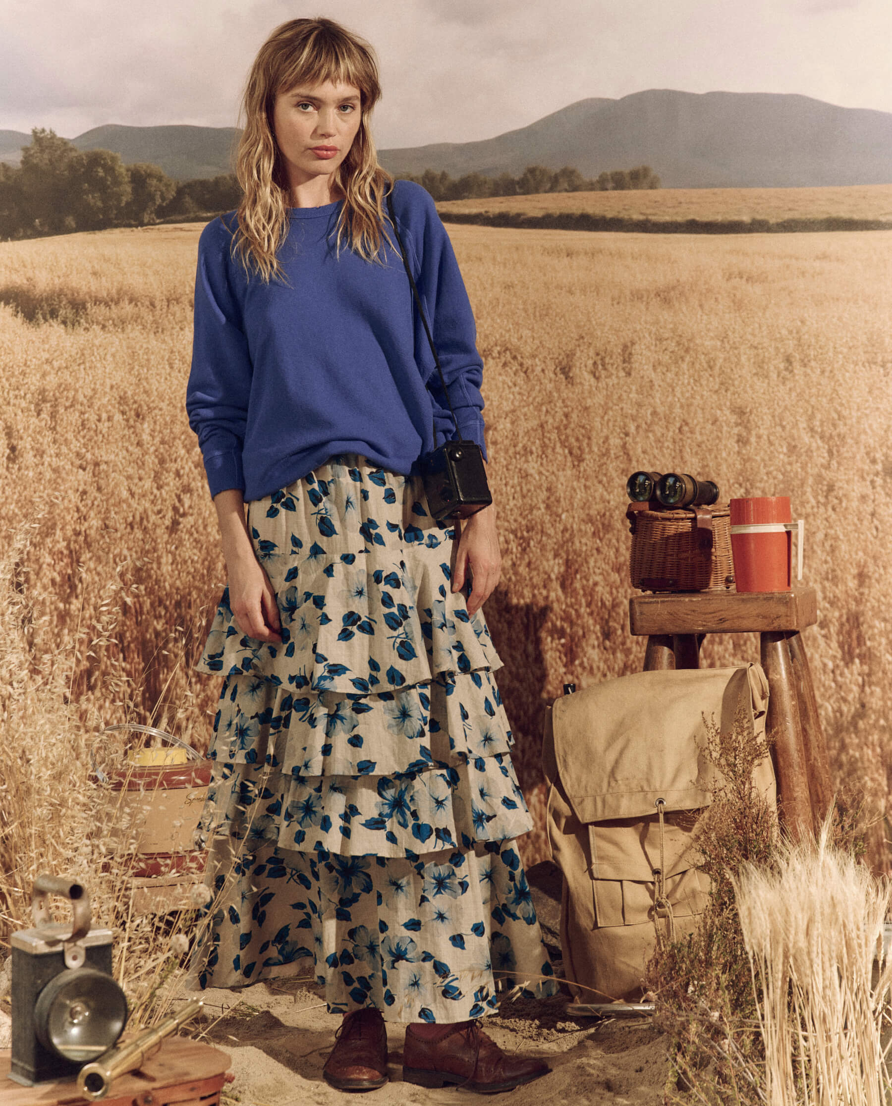 The Gazebo Skirt. -- Deep Meadow Floral