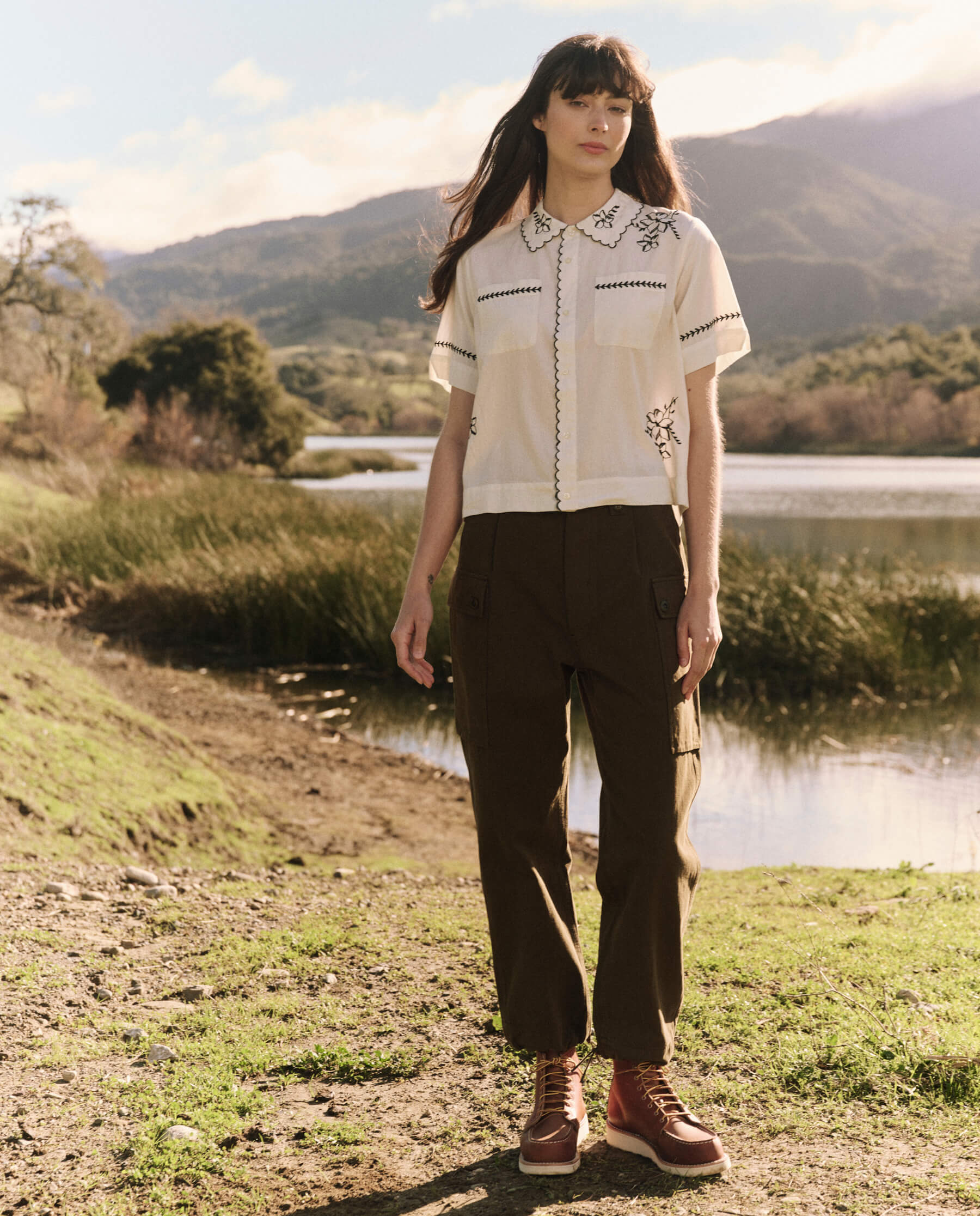 The Bowling Shirt with Hanky Embroidered. -- Cream SHIRTS THE GREAT. FALL 24 D1