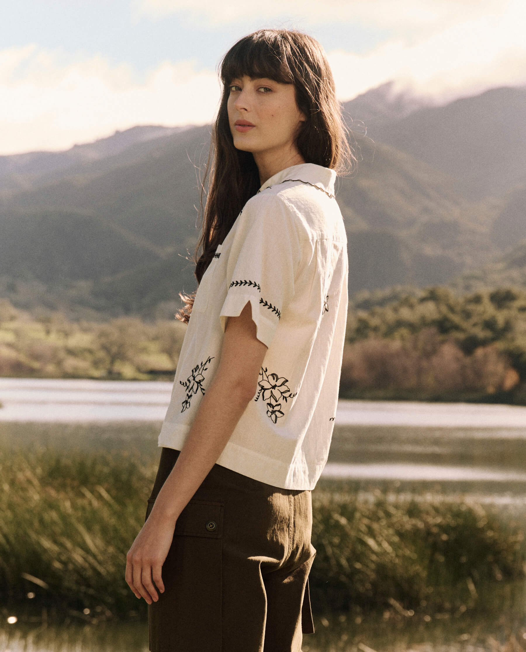 The Bowling Shirt with Hanky Embroidered. -- Cream SHIRTS THE GREAT. FALL 24 D1