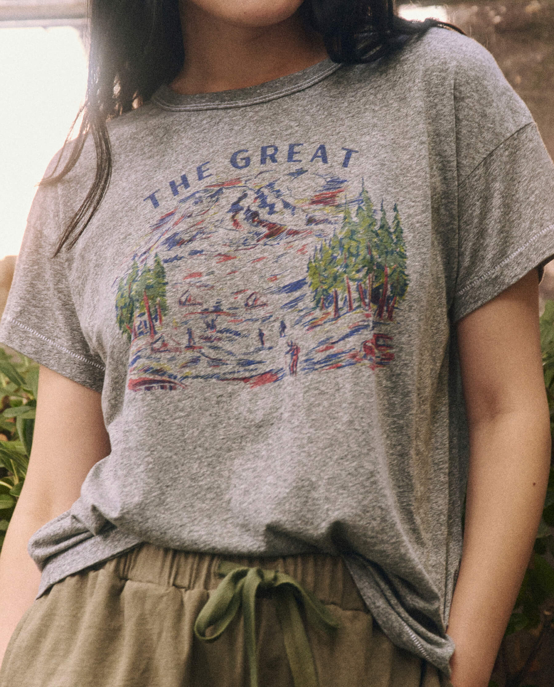 The Boxy Crew. Graphic -- Heather Grey with Woodsy Trail Graphic