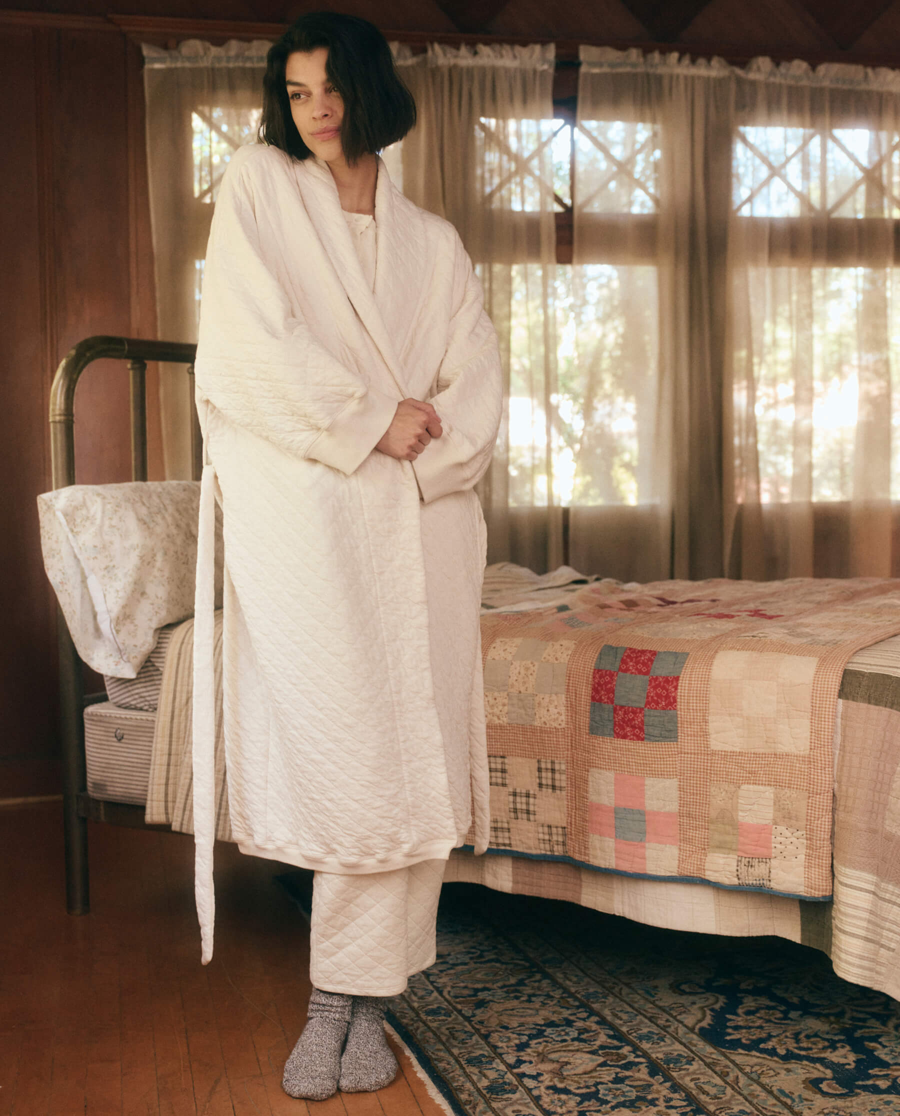 The Quilted Robe. -- Washed White